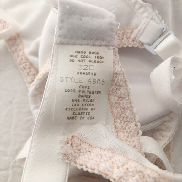 American VINTAGE Empire Intimates 32C 80's White Convertible Bridal Bra A05 - Picture 4 of 4